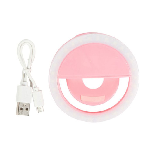 Promotional Clip On LED Selfie Lights Pink